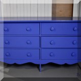 F43. Blue painted double dresser. 